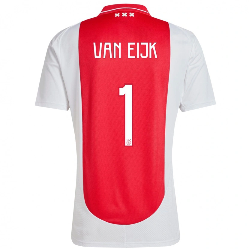 Danxen Enfant Maillot Regina Van Eijk #1 Rouge Blanc Tenues Domicile 2024/25 T-Shirt