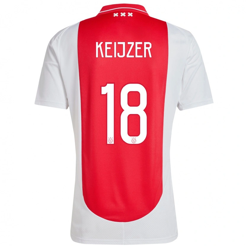 Danxen Enfant Maillot Milicia Keijzer #18 Rouge Blanc Tenues Domicile 2024/25 T-Shirt