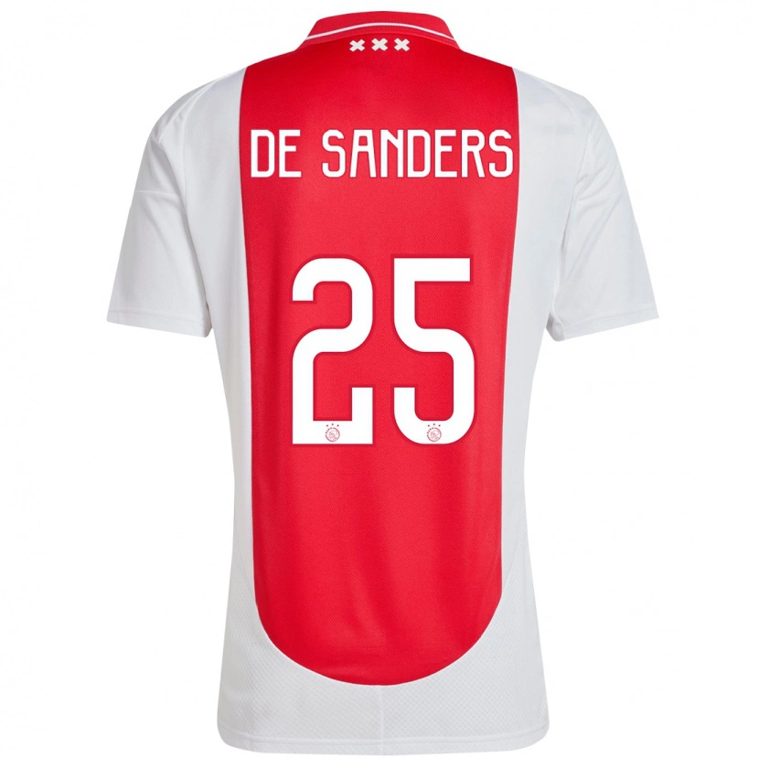 Danxen Enfant Maillot Kay-Lee De Sanders #25 Rouge Blanc Tenues Domicile 2024/25 T-Shirt