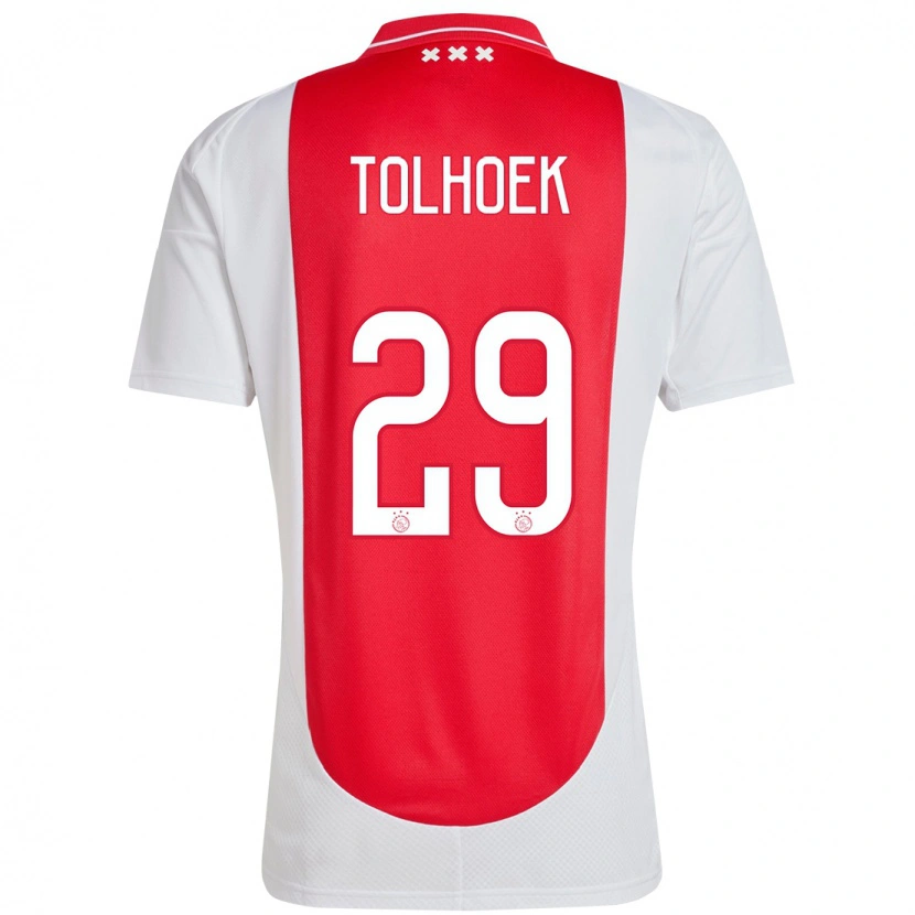 Danxen Enfant Maillot Danique Tolhoek #29 Rouge Blanc Tenues Domicile 2024/25 T-Shirt