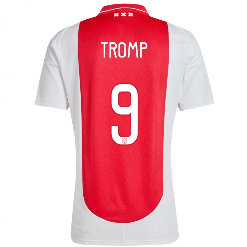 Danxen Enfant Maillot Nikita Tromp #9 Rouge Blanc Tenues Domicile 2024/25 T-Shirt