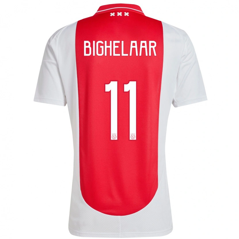 Danxen Enfant Maillot Marjolijn Van Den Bighelaar #11 Rouge Blanc Tenues Domicile 2024/25 T-Shirt