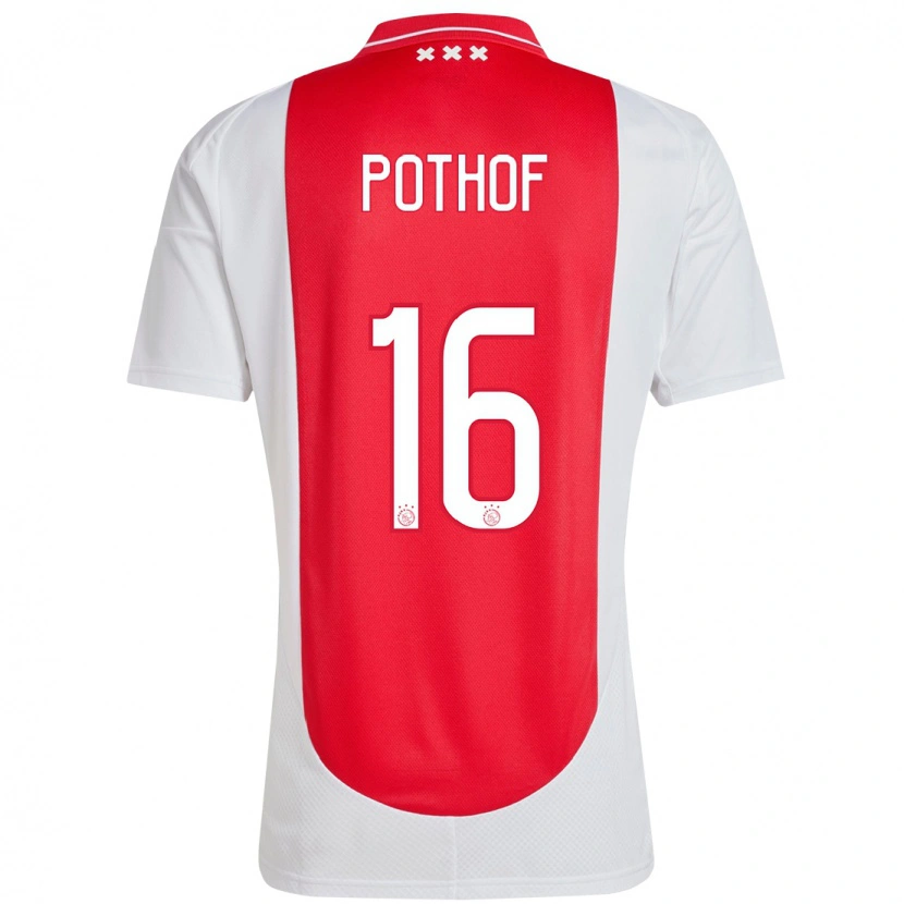 Danxen Enfant Maillot Isa Pothof #16 Rouge Blanc Tenues Domicile 2024/25 T-Shirt