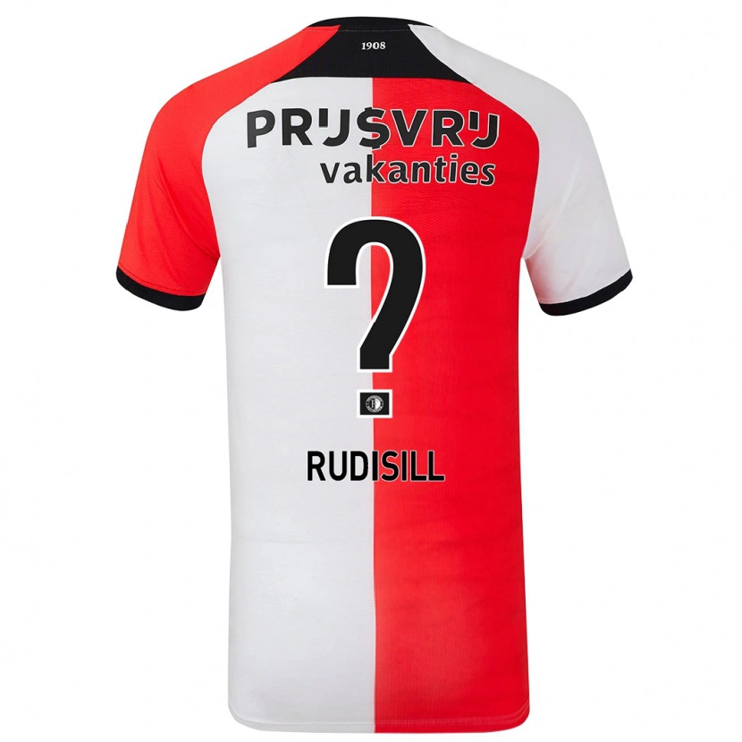 Danxen Enfant Maillot Paulo Rudisill #0 Rouge Blanc Tenues Domicile 2024/25 T-Shirt