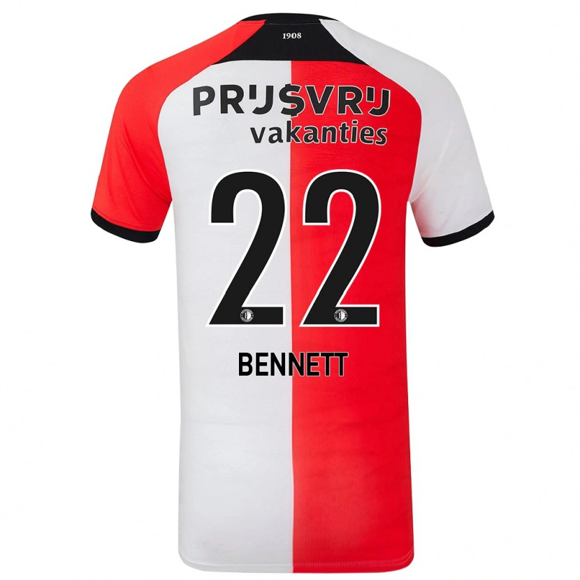 Danxen Enfant Maillot Walter Bennett #22 Rouge Blanc Tenues Domicile 2024/25 T-Shirt