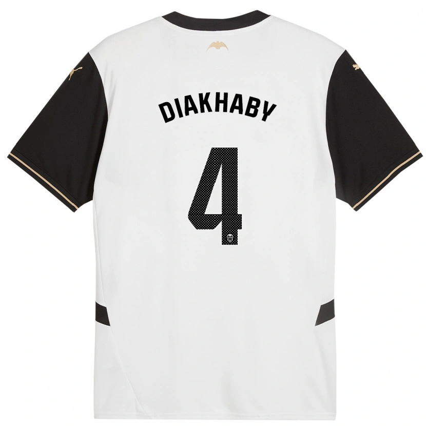 Danxen Enfant Maillot Mouctar Diakhaby #4 Blanc Noir Tenues Domicile 2024/25 T-Shirt