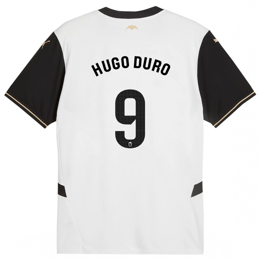 Danxen Enfant Maillot Hugo Duro #9 Blanc Noir Tenues Domicile 2024/25 T-Shirt