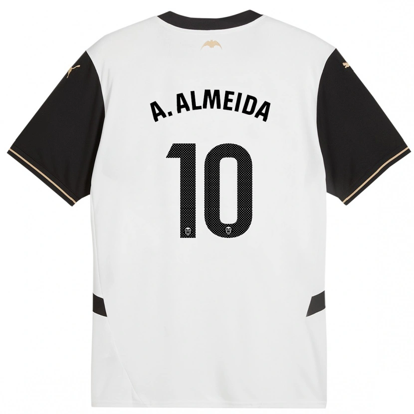 Danxen Enfant Maillot André Almeida #10 Blanc Noir Tenues Domicile 2024/25 T-Shirt