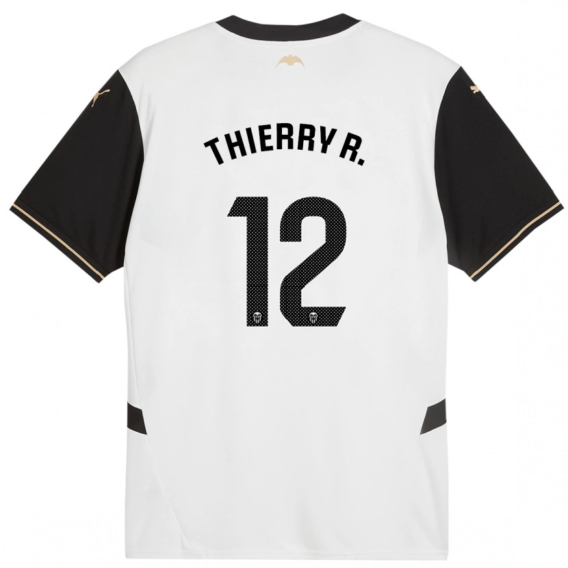 Danxen Enfant Maillot Thierry Correia #12 Blanc Noir Tenues Domicile 2024/25 T-Shirt