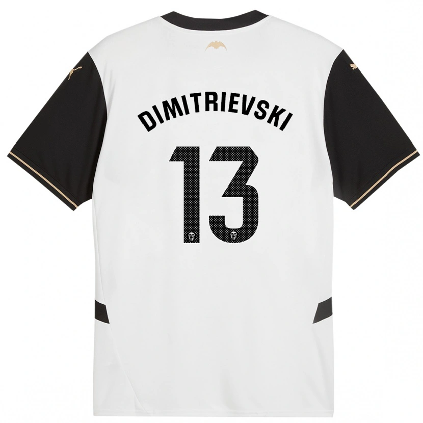 Danxen Enfant Maillot Stole Dimitrievski #13 Blanc Noir Tenues Domicile 2024/25 T-Shirt