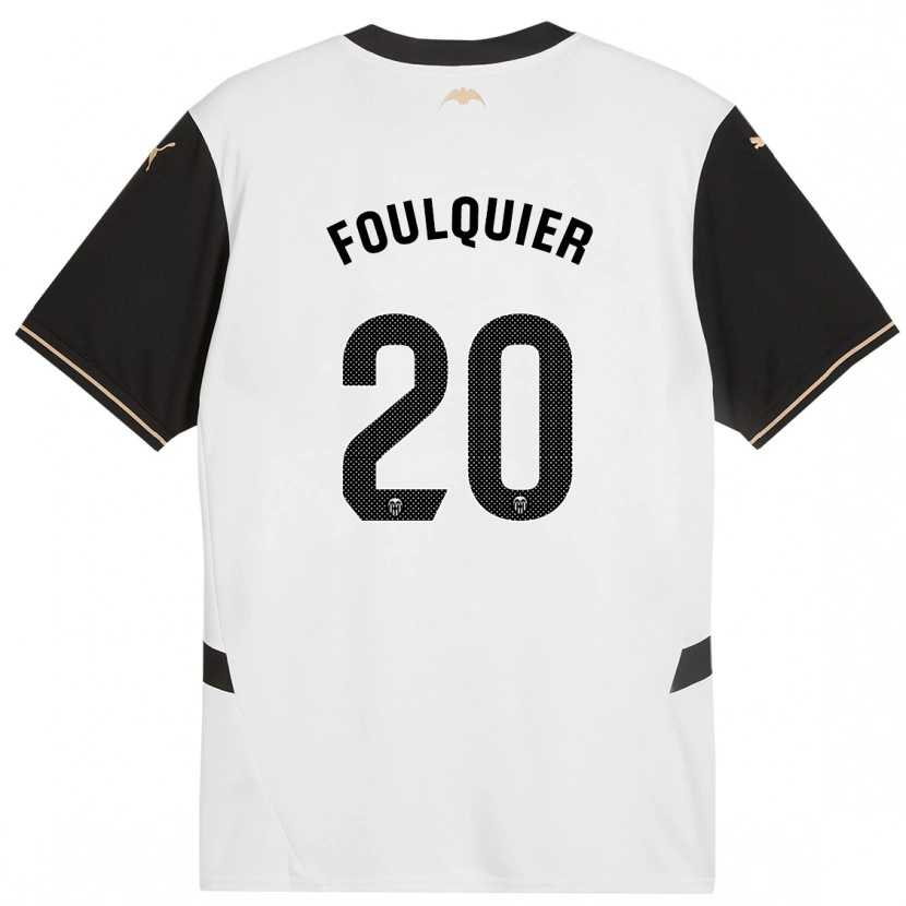 Danxen Enfant Maillot Dimitri Foulquier #20 Blanc Noir Tenues Domicile 2024/25 T-Shirt