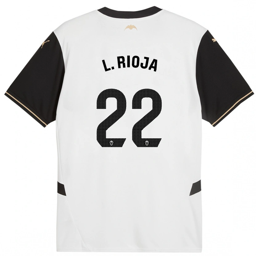 Danxen Enfant Maillot Luis Rioja #22 Blanc Noir Tenues Domicile 2024/25 T-Shirt