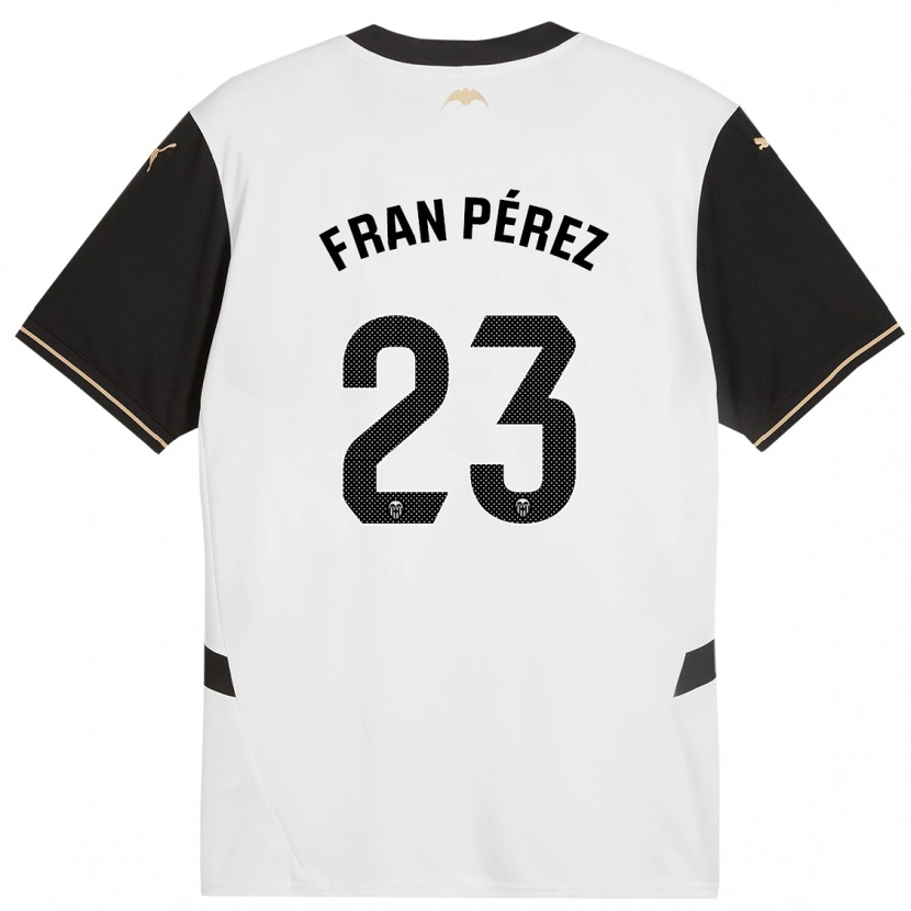 Danxen Enfant Maillot Fran Pérez #23 Blanc Noir Tenues Domicile 2024/25 T-Shirt