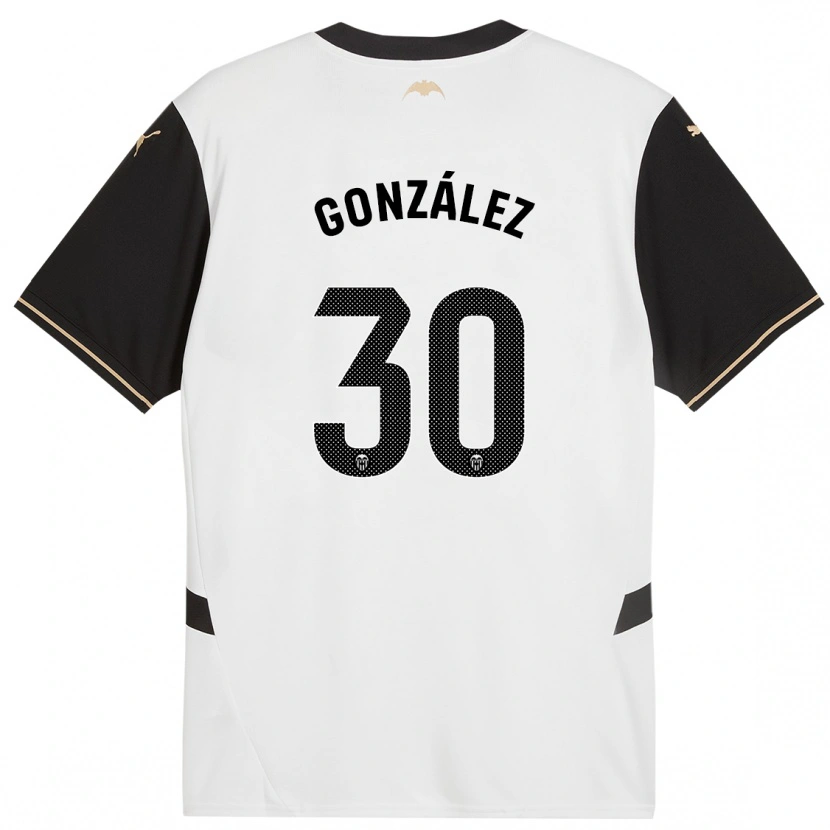 Danxen Enfant Maillot Hugo González #30 Blanc Noir Tenues Domicile 2024/25 T-Shirt