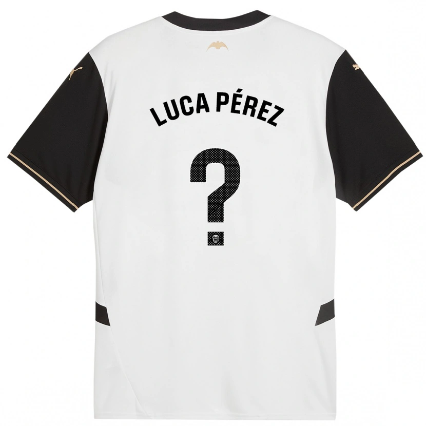 Danxen Enfant Maillot Simón Luca Pérez #0 Blanc Noir Tenues Domicile 2024/25 T-Shirt