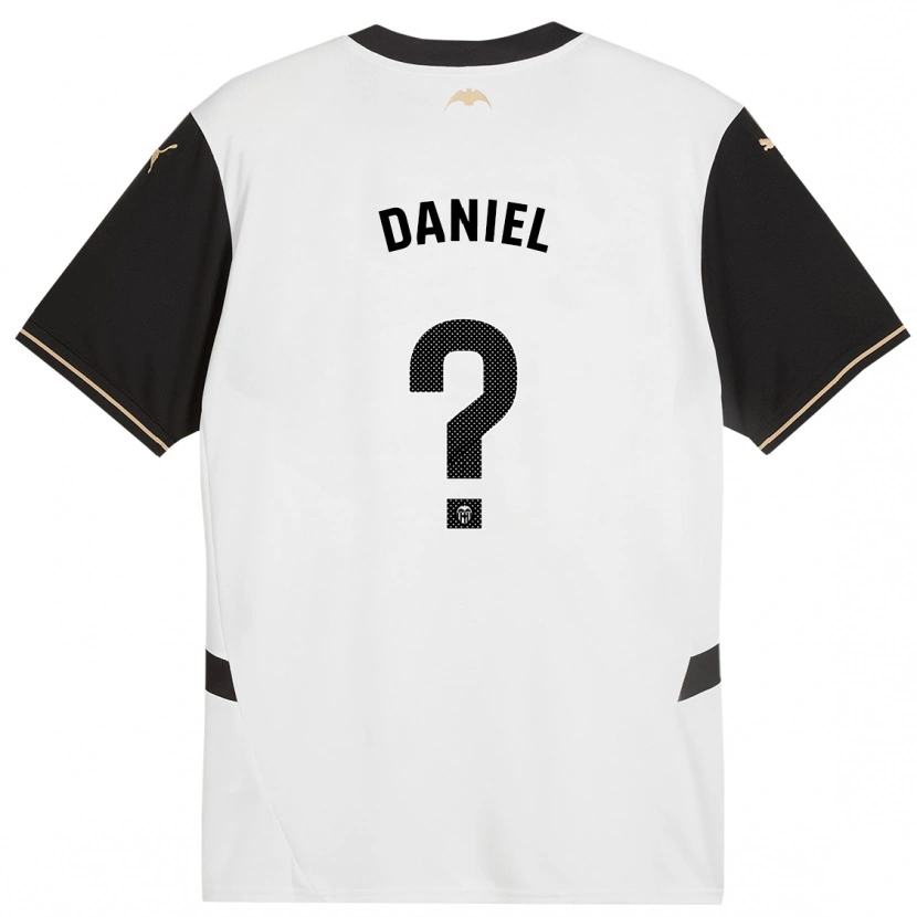 Danxen Enfant Maillot Daniel Jiménez #0 Blanc Noir Tenues Domicile 2024/25 T-Shirt