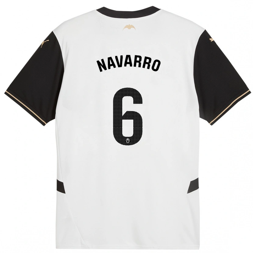 Danxen Enfant Maillot Javi Navarro #6 Blanc Noir Tenues Domicile 2024/25 T-Shirt