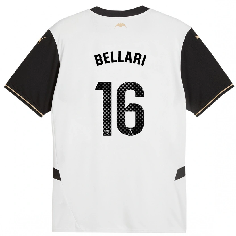 Danxen Enfant Maillot Hamza Bellari #16 Blanc Noir Tenues Domicile 2024/25 T-Shirt