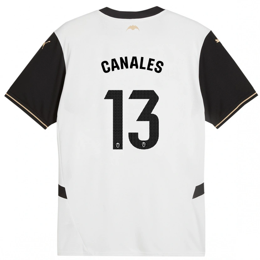 Danxen Enfant Maillot Antonia Canales #13 Blanc Noir Tenues Domicile 2024/25 T-Shirt