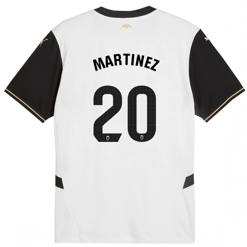 Danxen Enfant Maillot Asun Martínez #20 Blanc Noir Tenues Domicile 2024/25 T-Shirt