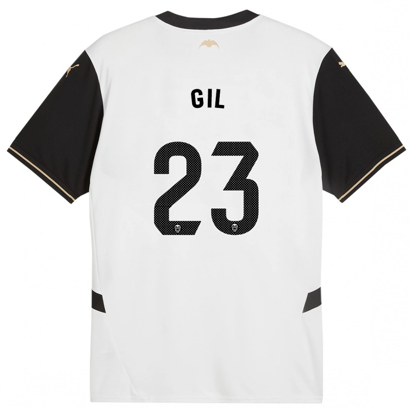 Danxen Enfant Maillot Elena Gil #23 Blanc Noir Tenues Domicile 2024/25 T-Shirt