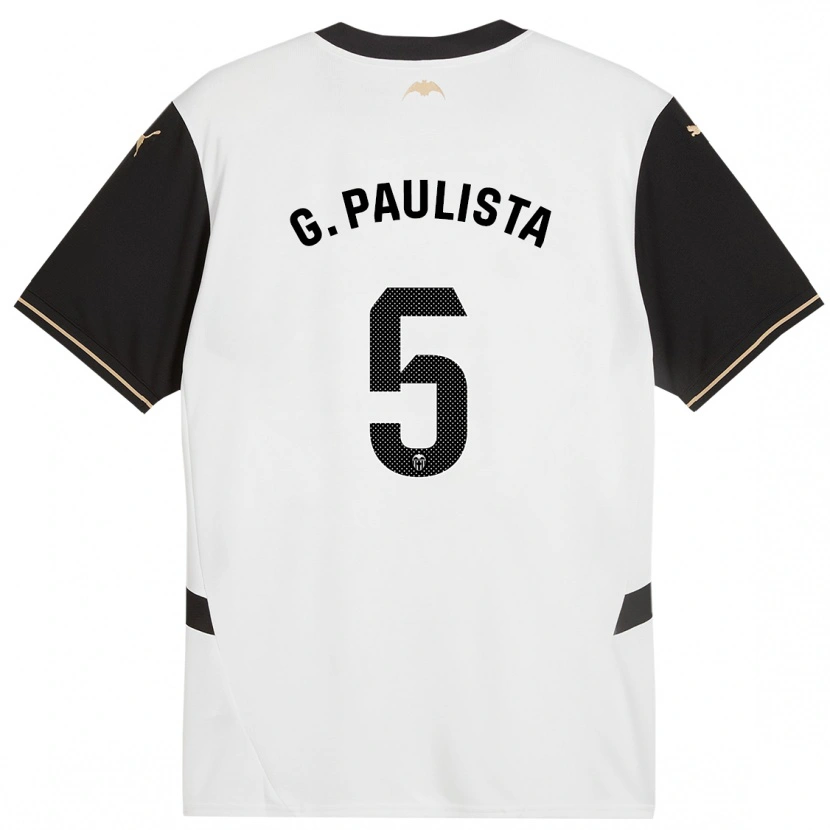 Danxen Enfant Maillot Gabriel Paulista #5 Blanc Noir Tenues Domicile 2024/25 T-Shirt