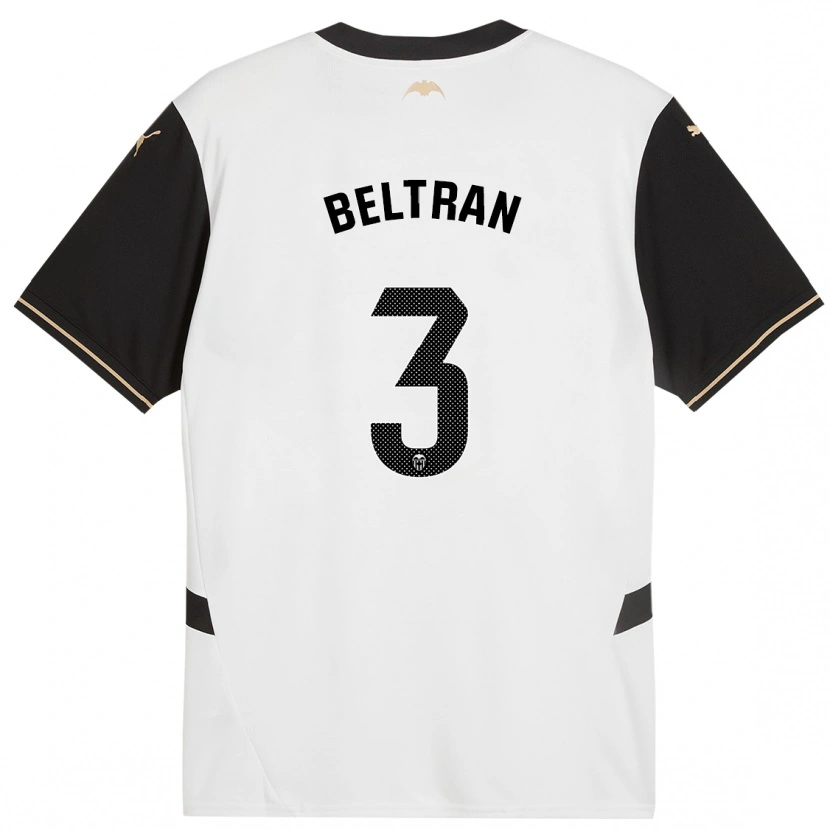 Danxen Enfant Maillot Bea Beltran #3 Blanc Noir Tenues Domicile 2024/25 T-Shirt