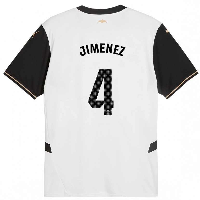 Danxen Enfant Maillot Maria Jimenez #4 Blanc Noir Tenues Domicile 2024/25 T-Shirt