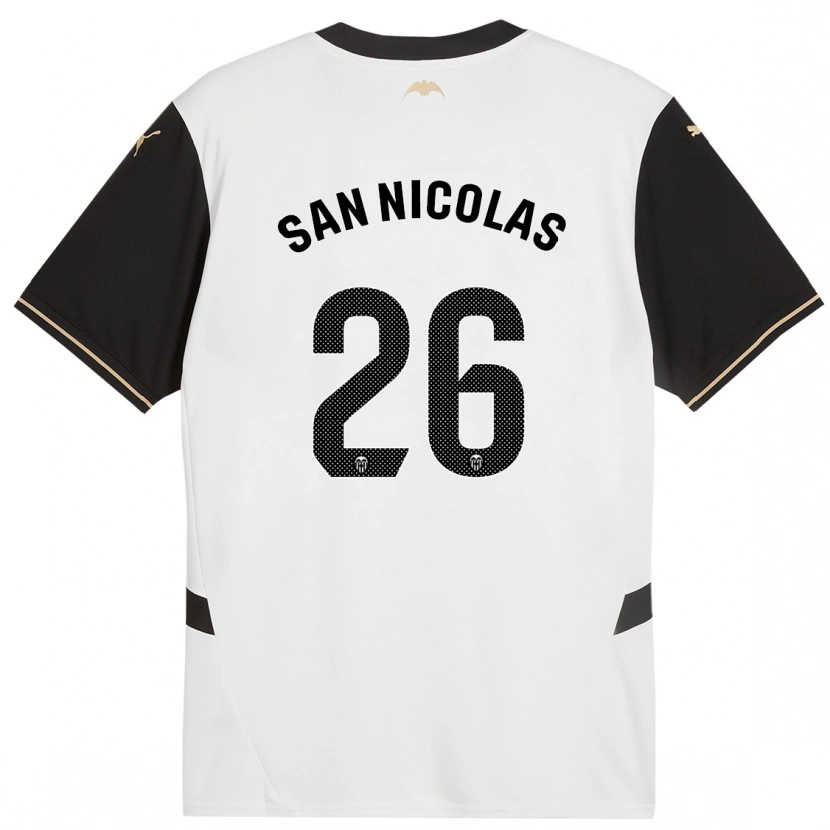 Danxen Enfant Maillot Olga San Nicolas #26 Blanc Noir Tenues Domicile 2024/25 T-Shirt