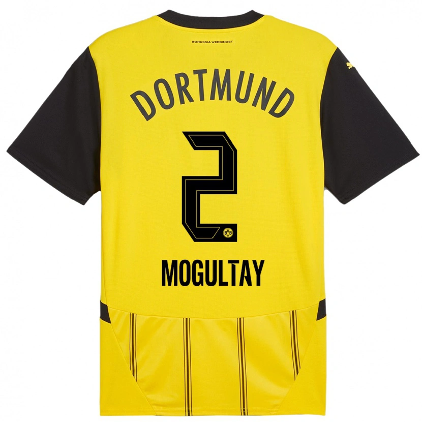 Danxen Enfant Maillot Baran Mogultay #2 Jaune Noir Tenues Domicile 2024/25 T-Shirt