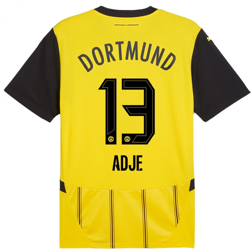 Danxen Enfant Maillot Miguel Adje #13 Jaune Noir Tenues Domicile 2024/25 T-Shirt