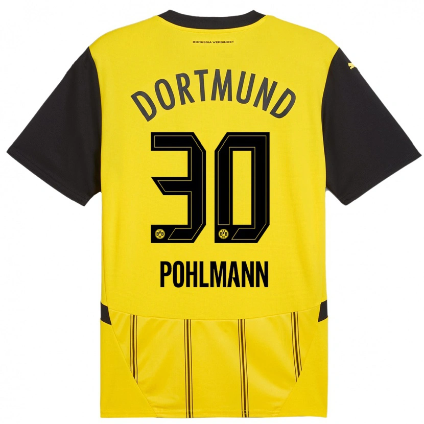 Danxen Enfant Maillot Ole Pohlmann #30 Jaune Noir Tenues Domicile 2024/25 T-Shirt