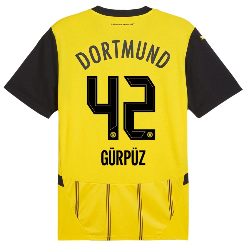 Danxen Enfant Maillot Goktan Gurpuz #42 Jaune Noir Tenues Domicile 2024/25 T-Shirt