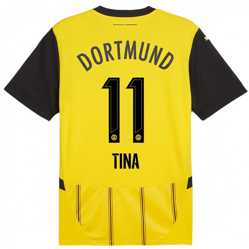 Danxen Enfant Maillot Abdulla Tina #11 Jaune Noir Tenues Domicile 2024/25 T-Shirt