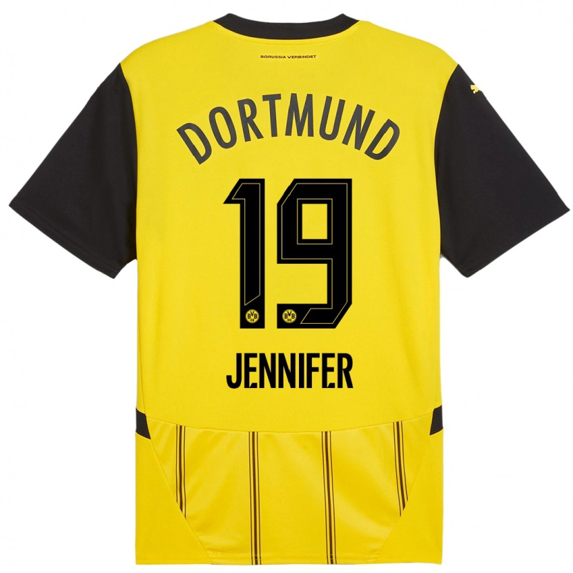 Danxen Enfant Maillot Gutierrez Bermejo Jennifer #19 Jaune Noir Tenues Domicile 2024/25 T-Shirt