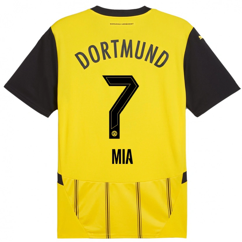 Danxen Enfant Maillot Zschocke Mia #7 Jaune Noir Tenues Domicile 2024/25 T-Shirt