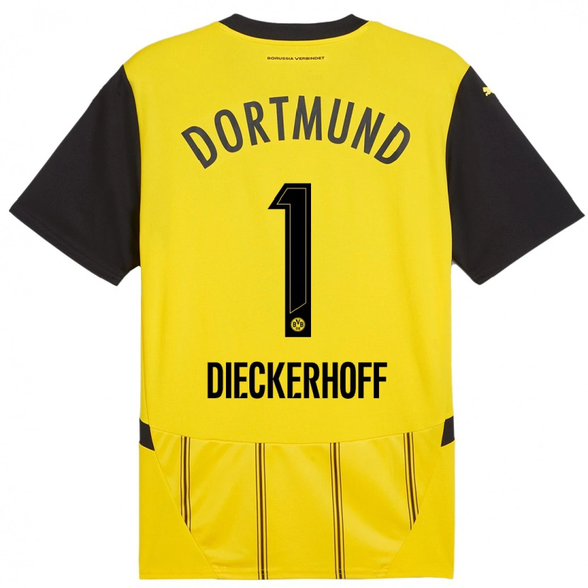 Danxen Enfant Maillot Max Dieckerhoff #1 Jaune Noir Tenues Domicile 2024/25 T-Shirt