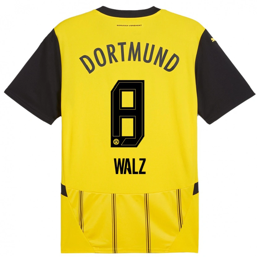 Danxen Enfant Maillot Vasco Walz #8 Jaune Noir Tenues Domicile 2024/25 T-Shirt