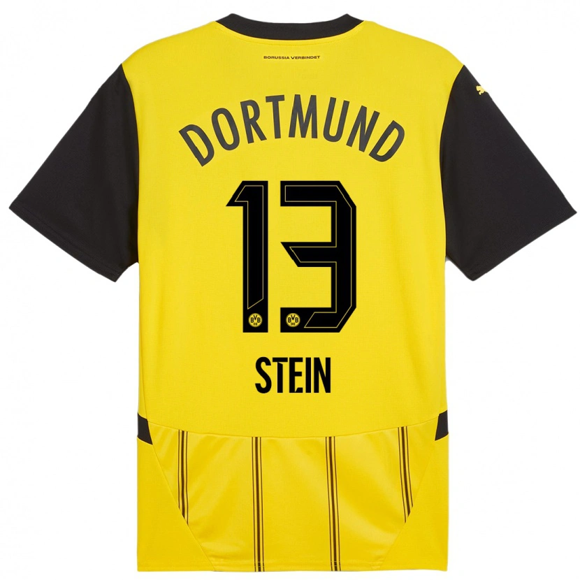 Danxen Enfant Maillot Daniel Stein #13 Jaune Noir Tenues Domicile 2024/25 T-Shirt