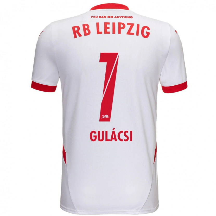 Danxen Enfant Maillot Péter Gulácsi #1 Blanc Rouge Tenues Domicile 2024/25 T-Shirt