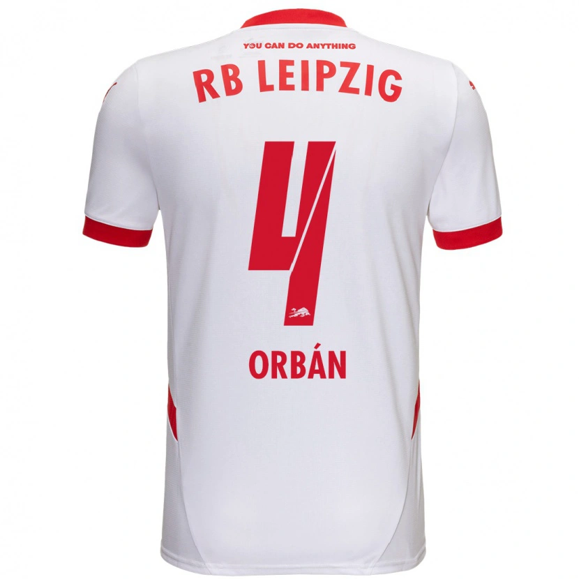 Danxen Enfant Maillot Willi Orbán #4 Blanc Rouge Tenues Domicile 2024/25 T-Shirt