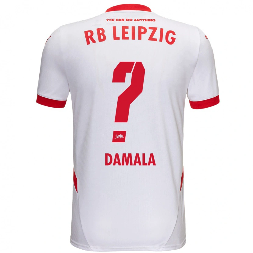 Danxen Enfant Maillot Bilal Damala #0 Blanc Rouge Tenues Domicile 2024/25 T-Shirt