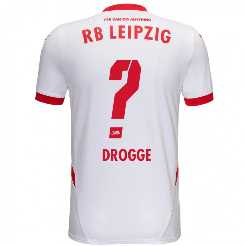 Danxen Enfant Maillot Lennert Drogge #0 Blanc Rouge Tenues Domicile 2024/25 T-Shirt