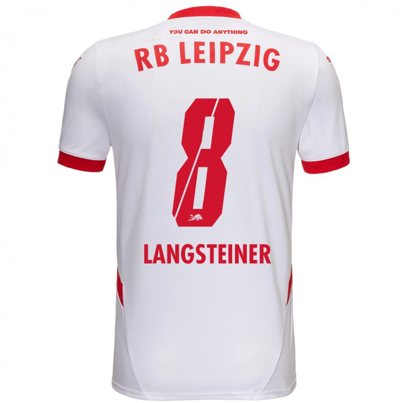 Danxen Enfant Maillot Toni Langsteiner #8 Blanc Rouge Tenues Domicile 2024/25 T-Shirt