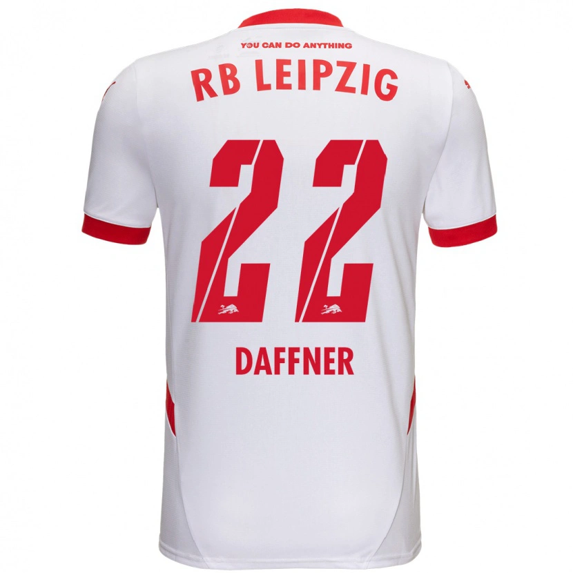 Danxen Enfant Maillot Felix Daffner #22 Blanc Rouge Tenues Domicile 2024/25 T-Shirt