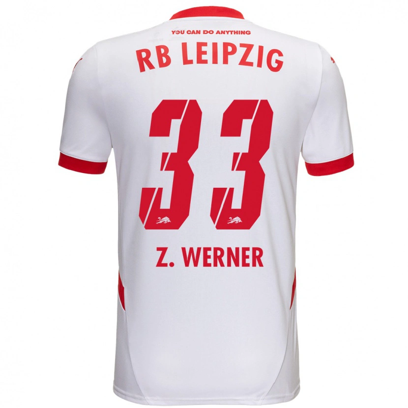 Danxen Enfant Maillot Zoé Werner #33 Blanc Rouge Tenues Domicile 2024/25 T-Shirt