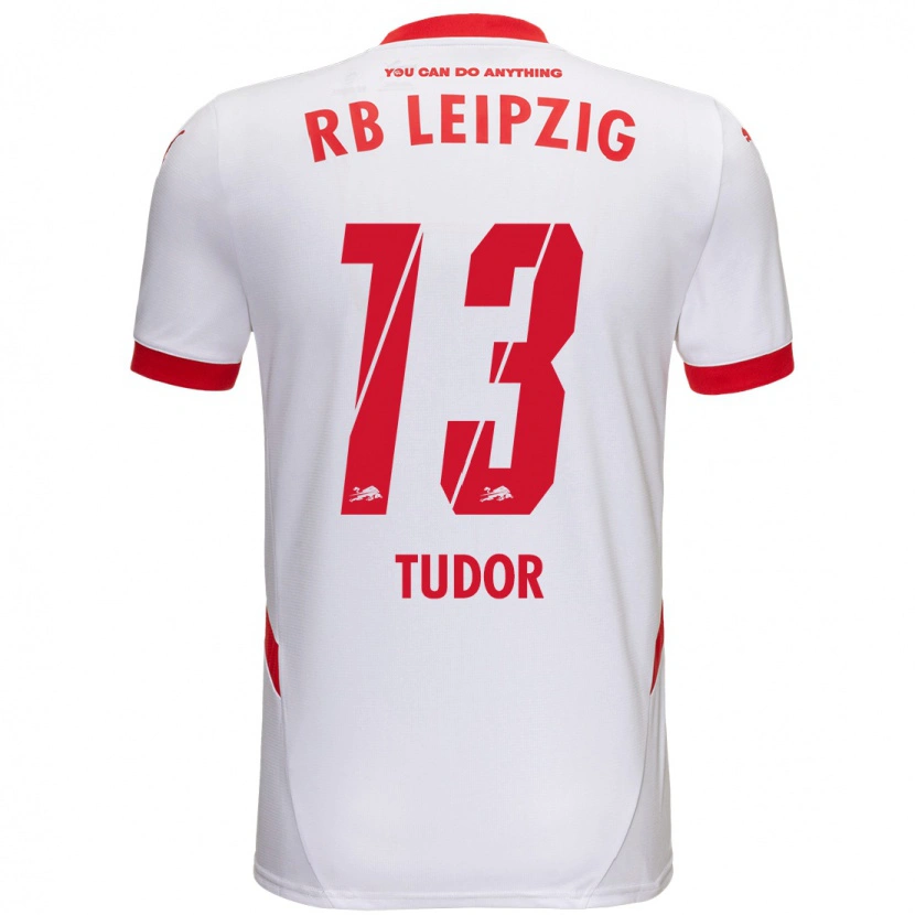 Danxen Enfant Maillot Aaron Tudor #13 Blanc Rouge Tenues Domicile 2024/25 T-Shirt