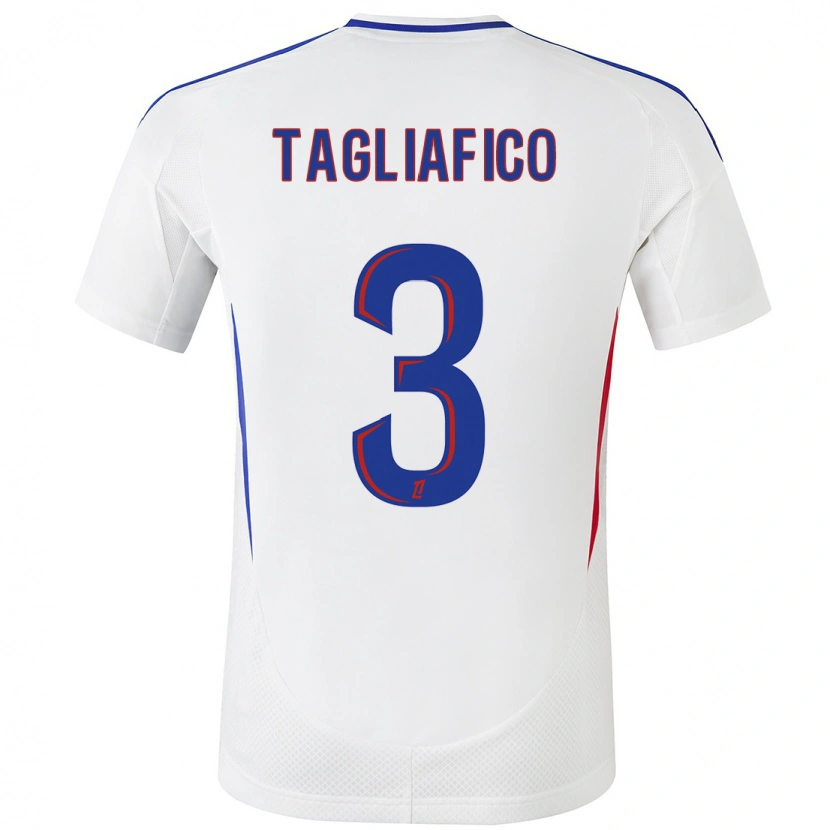 Danxen Enfant Maillot Nicolás Tagliafico #3 Blanc Bleu Tenues Domicile 2024/25 T-Shirt