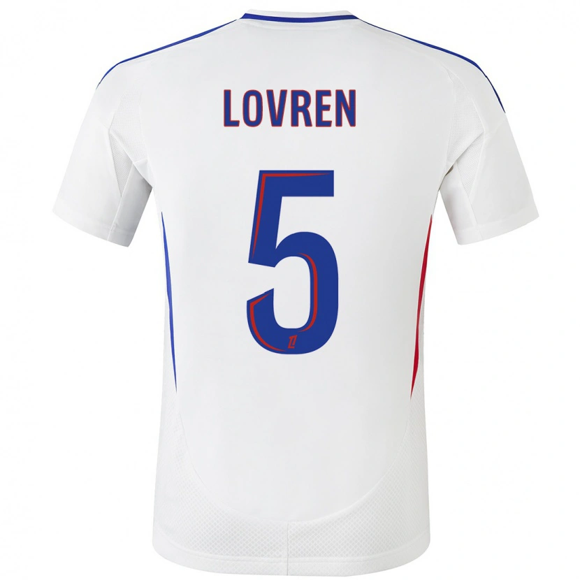 Danxen Enfant Maillot Dejan Lovren #5 Blanc Bleu Tenues Domicile 2024/25 T-Shirt