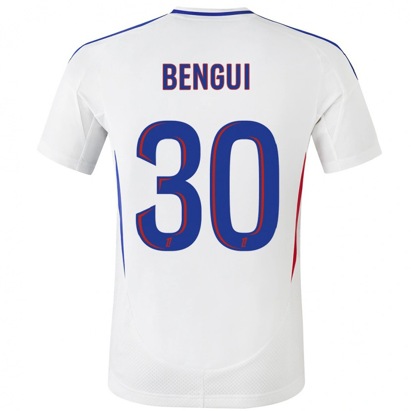 Danxen Enfant Maillot Justin Bengui Joao #30 Blanc Bleu Tenues Domicile 2024/25 T-Shirt